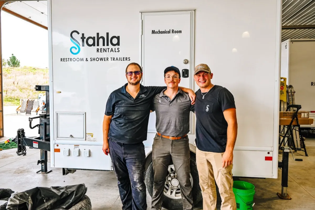 Crew in front of trailer